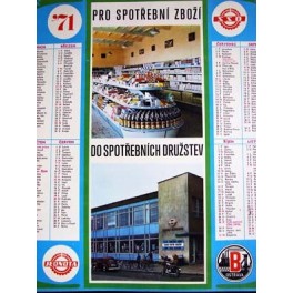 Kalendář 1971 spotřebního družstva Jednota (ČSSR)