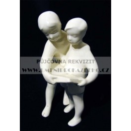 Kids over the book (ceramic staute)