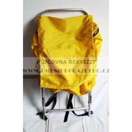Blue backpack with metal reinforcements